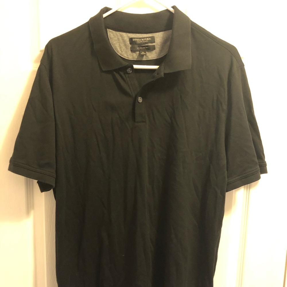 Banana Republic Luxe Polo Black XL